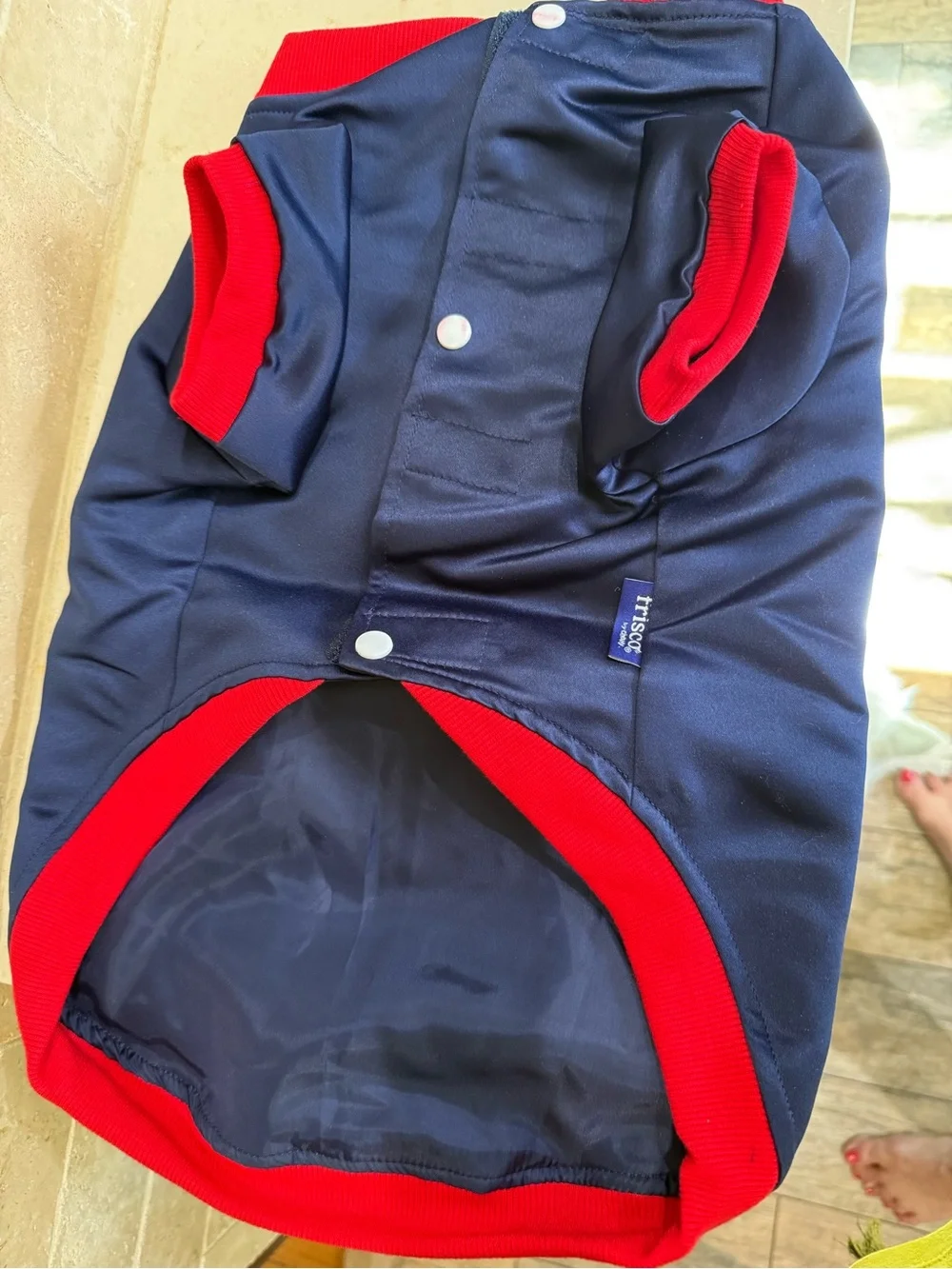 USA Pet Varsity Jacket in Navy and Red